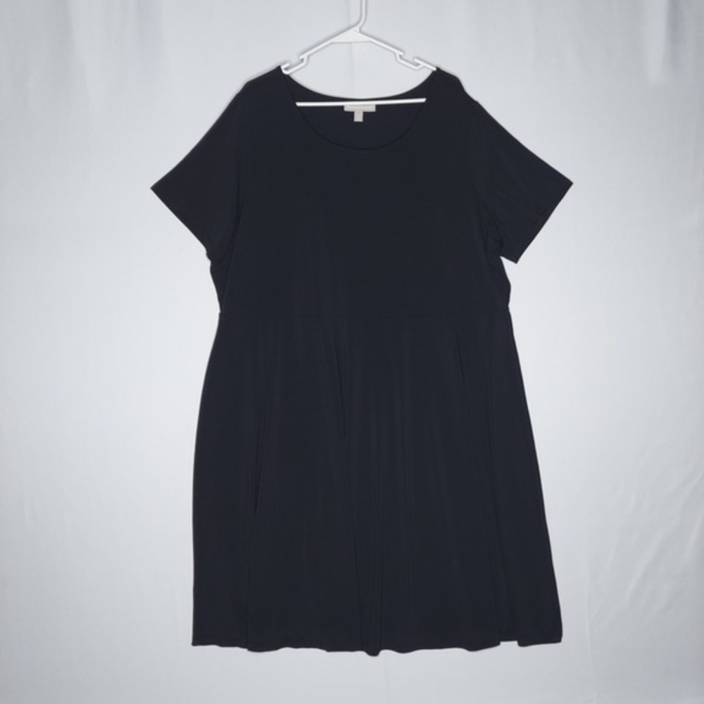 Woman‎ Within Midi Dress Women 1X Black Stretch Business Casual